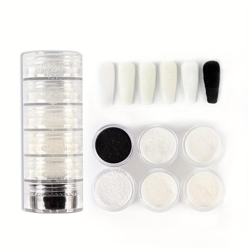 Winter Glitter Sweater Powder Nail Kit with Colored Woolen Powder
