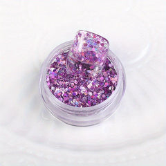 Holographic Nail Glitter Hexagon Flakes Sequins Mix