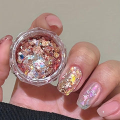 Holographic Nail Glitter Hexagon Flakes Sequins Mix