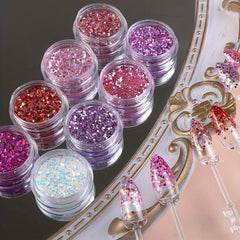 Holographic Nail Glitter Hexagon Flakes Sequins Mix