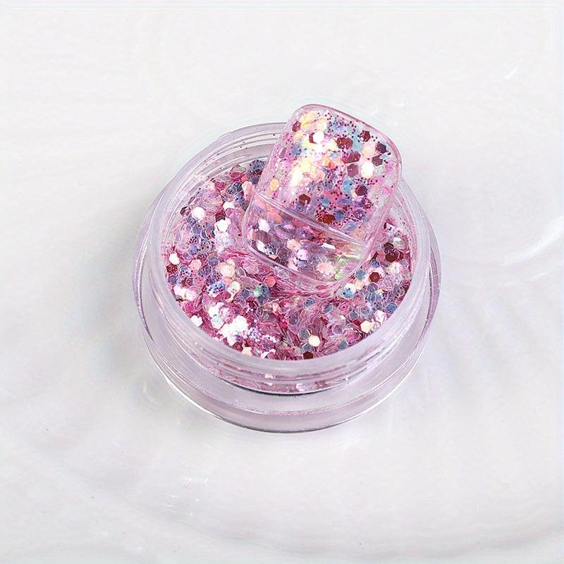Holographic Nail Glitter Hexagon Flakes Sequins Mix