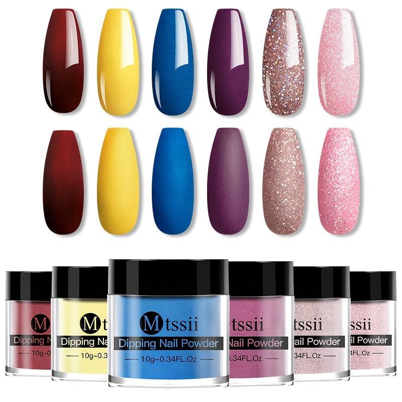 6 Colors DIY Nail Dip Powder Kit for French Nails Birthdays Parties