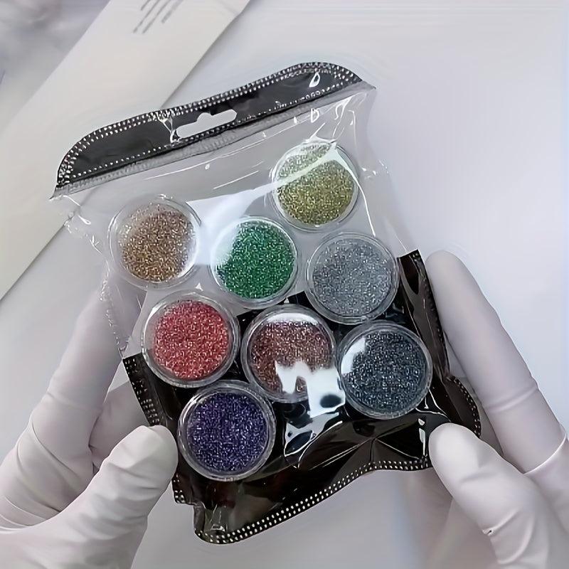 8 Pcs Set Nail Art Glitter Powder Bright Acrylic Nail Glitter Dust