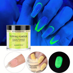 6 Glow in the Dark Dip Powder Set, Long Lasting Green Colors