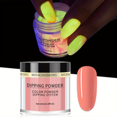 6 Glow in the Dark Dip Powder Set, Long Lasting Green Colors