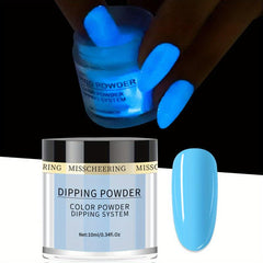 6 Glow in the Dark Dip Powder Set, Long Lasting Green Colors