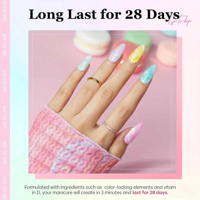 Nail Dip Powder Starter Kit Macaron Spring Colors Basic Liquid Set