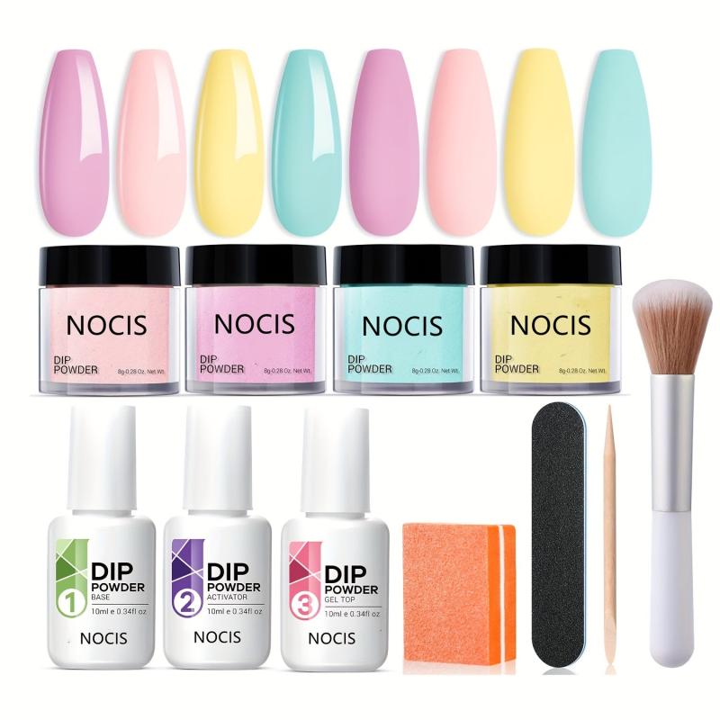 Nail Dip Powder Starter Kit Macaron Spring Colors Basic Liquid Set
