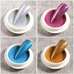 Holographic Nail Powder with Glitter Metallic Effect Gel Polish