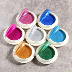 Holographic Nail Powder with Glitter Metallic Effect Gel Polish