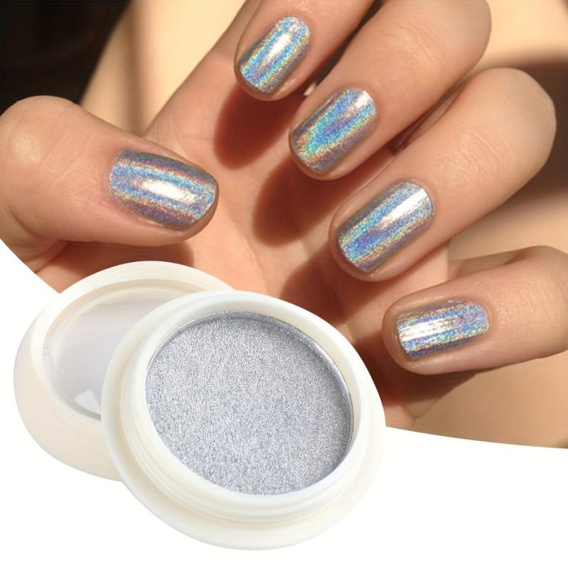 Holographic Nail Powder with Glitter Metallic Effect Gel Polish