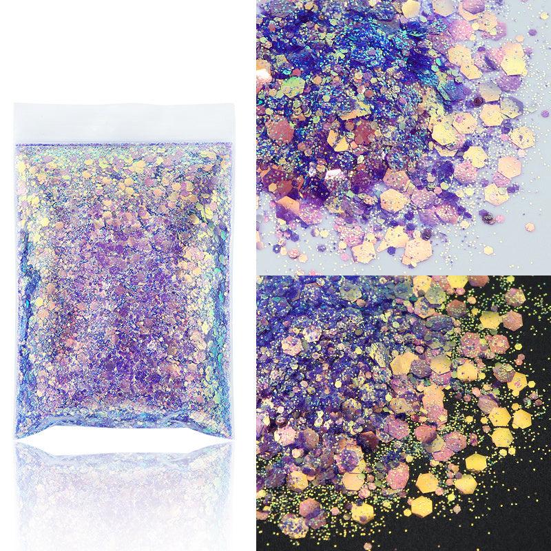 50G Bag Holographic Mixed Hexagon Glitter Sequins Sparkly Flakes for DIY Craft