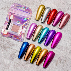 Magic Mirror Powder Glass Fine Flash Titanium Golden Powder Chameleon Nail Paint