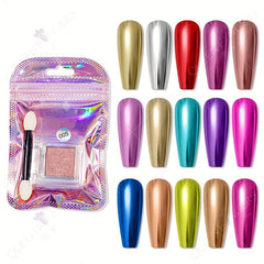 Magic Mirror Powder Glass Fine Flash Titanium Golden Powder Chameleon Nail Paint