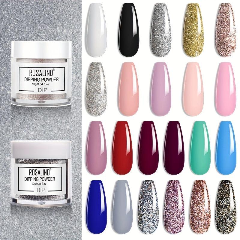 Dip Powder 8 Colors Pink Glitter Basic Transparent Nail Dipping Build Powder