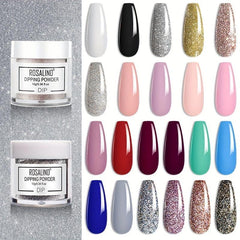 Dip Powder 8 Colors Pink Glitter Basic Transparent Nail Dipping Build Powder