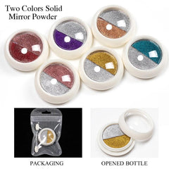2Pc Mirror Nail Glitter Powder Metallic Nail Pigment