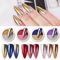 2Pc Mirror Nail Glitter Powder Metallic Nail Pigment