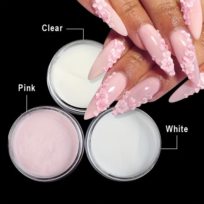 Clear Pink Acrylic Powder for Nail Art Professional Manicure