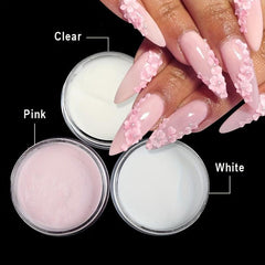 Clear Pink Acrylic Powder for Nail Art Professional Manicure