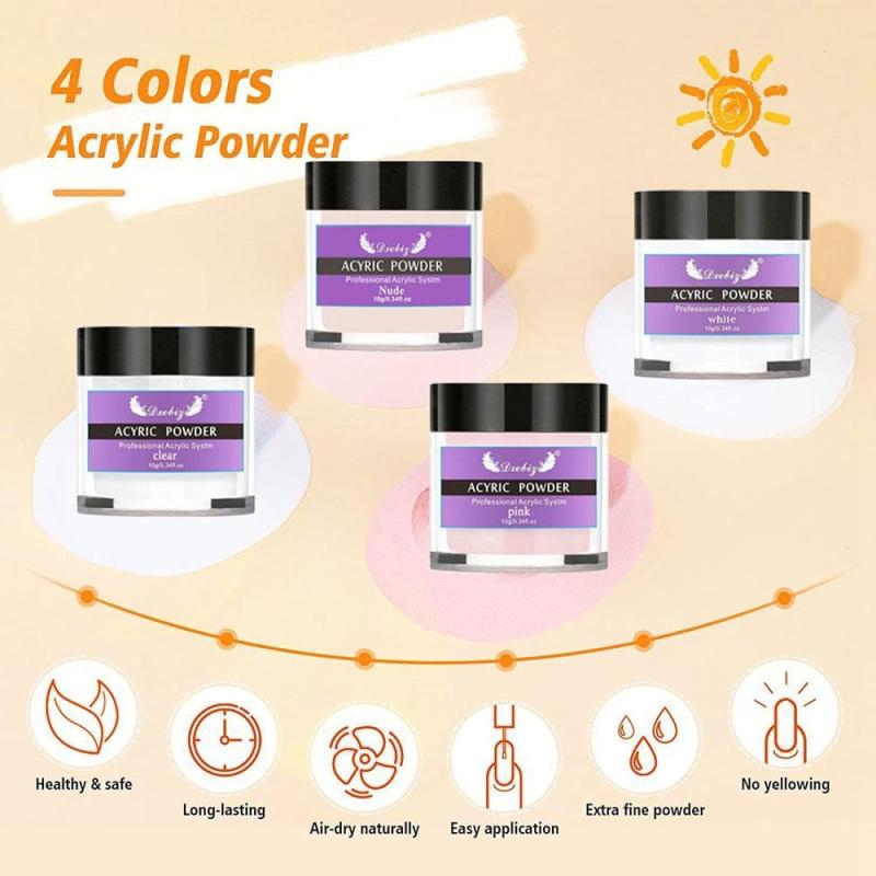 10G Acrylic Nail Powder Clear Pink Nude Carving Crystal Polymer