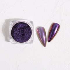 Purple Pink Golden Mirror Nail Tips Glitter Powder for Nail Art