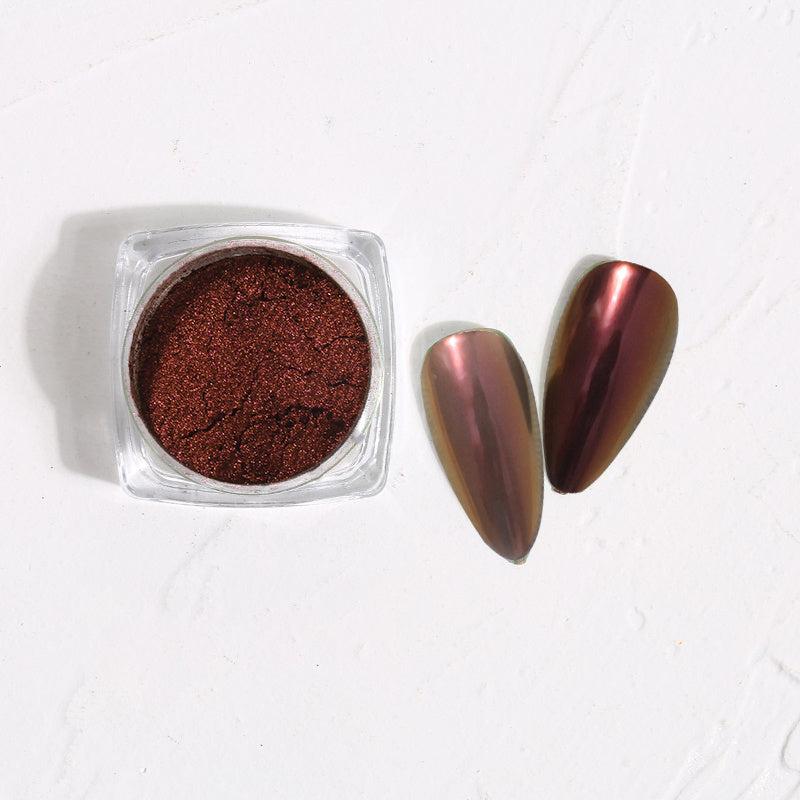 Purple Pink Golden Mirror Nail Tips Glitter Powder for Nail Art