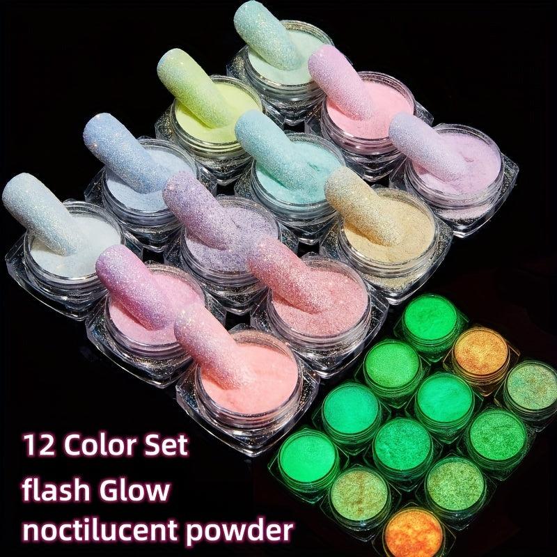 Luminous Nail Glitter Powder Dust Shining Sugar Effect