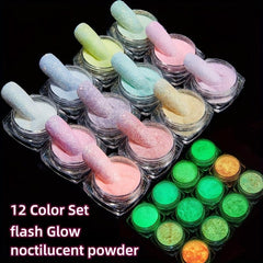 Luminous Nail Glitter Powder Dust Shining Sugar Effect