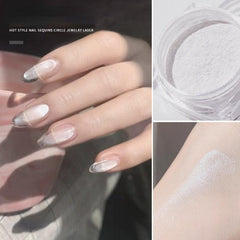 Bright Silver Mirror Powder Nail Plate Decorative Fairy Moonlight Powder