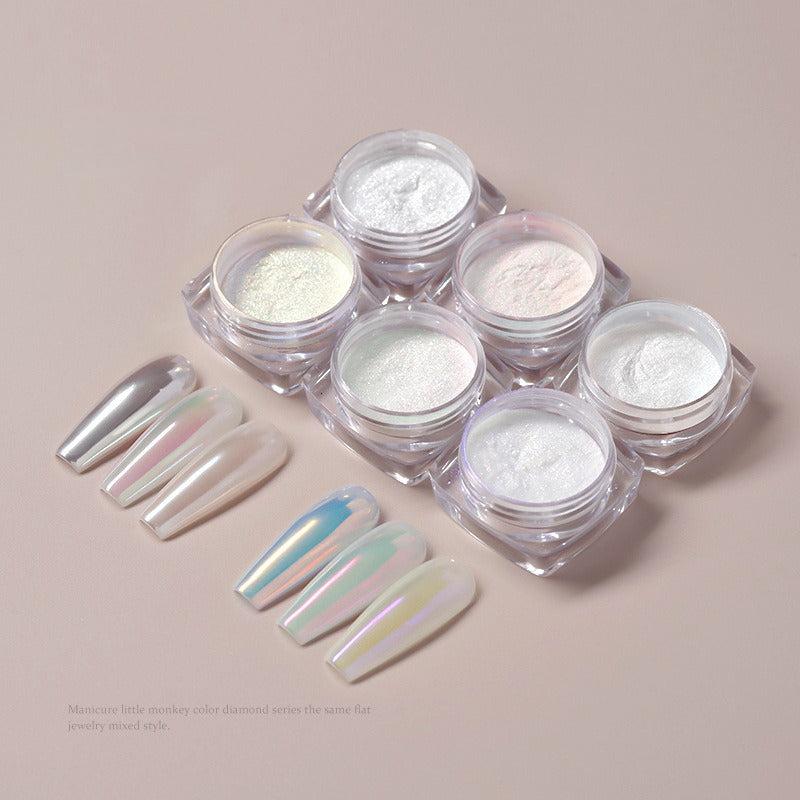 Bright Silver Mirror Powder Nail Plate Decorative Fairy Moonlight Powder