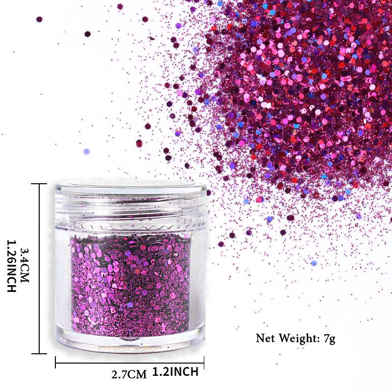 Holographic Nail Glitter Powder 0.2mm 1mm Hexagon Sequins Silver Nail Art