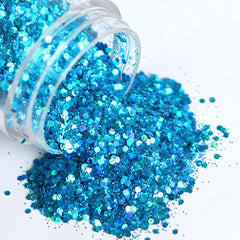 Holographic Nail Glitter Powder 0.2mm 1mm Hexagon Sequins Silver Nail Art