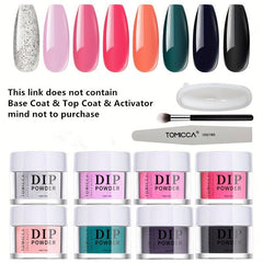 Hot Pink Dip Powder Nail Kit with Glitter Acrylic Dipping Powder Brush and Tools