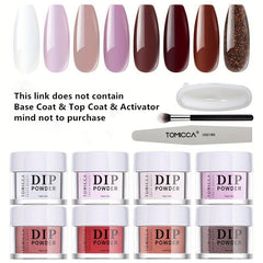 Hot Pink Dip Powder Nail Kit with Glitter Acrylic Dipping Powder Brush and Tools