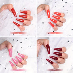 Hot Pink Dip Powder Nail Kit with Glitter Acrylic Dipping Powder Brush and Tools