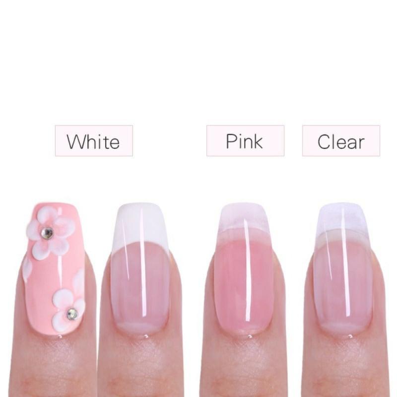 15G Acrylic Powder Clear Pink Nude French Manicure Nail Extension