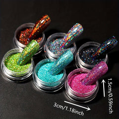 12 Colors Sparkling Diamond Nail Powder Holographic Pigment for Nail Art