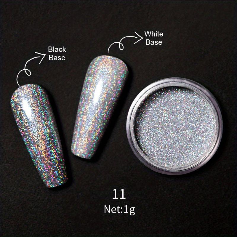 12 Colors Sparkling Diamond Nail Powder Holographic Pigment for Nail Art