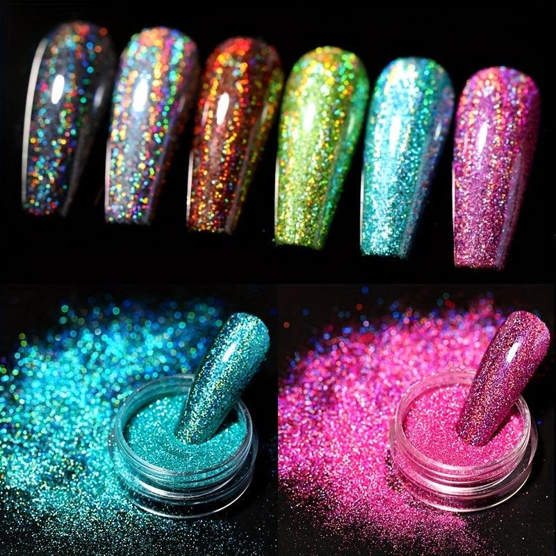 12 Colors Sparkling Diamond Nail Powder Holographic Pigment for Nail Art