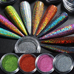12 Colors Sparkling Diamond Nail Powder Holographic Pigment for Nail Art