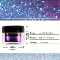 15g Nail Art Acrylic Crystal Powder with Glitter