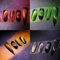 Cat Eye Nail Polish with Pigment Powder for DIY Nails