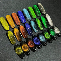 Cat Eye Nail Polish with Pigment Powder for DIY Nails
