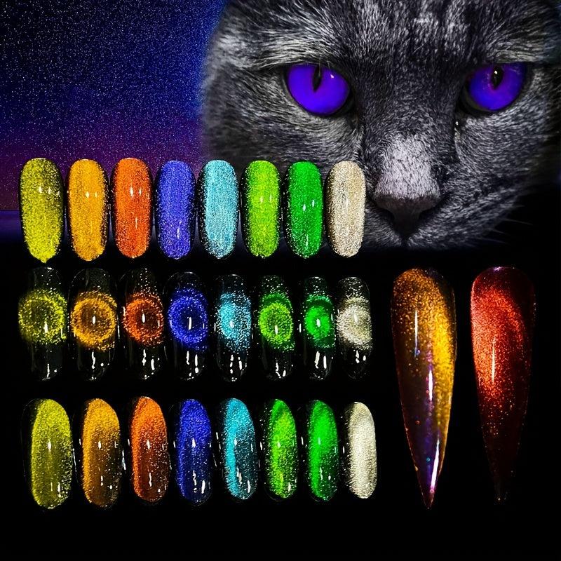 Cat Eye Nail Polish with Pigment Powder for DIY Nails