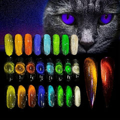 Cat Eye Nail Polish with Pigment Powder for DIY Nails