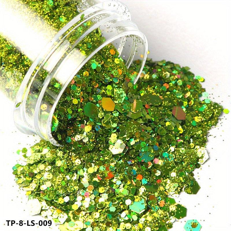 10ml Holographic Chunky Glitter Mix Hexagon Shape Sparkly 3D Holo Sequins