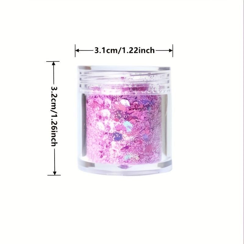 10ml Holographic Chunky Glitter Mix Hexagon Shape Sparkly 3D Holo Sequins