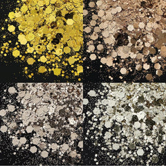 Hexagonal Glitter Sequins for Nail Art and Body Decoration PET Material