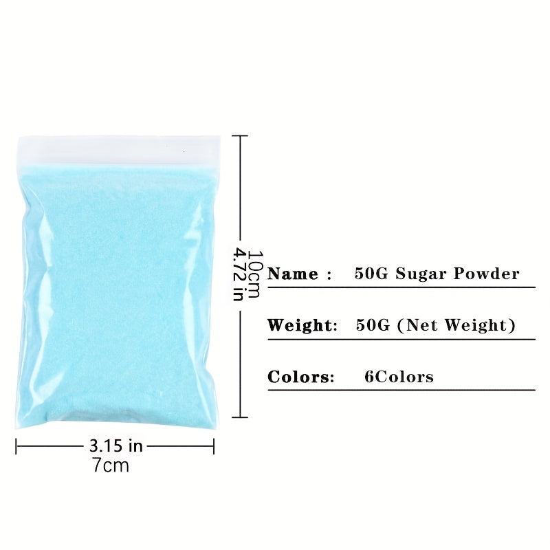 6 Colors Glitter Nail Powder 50g DIY Nail Art & Festivals Candy Coat Effect